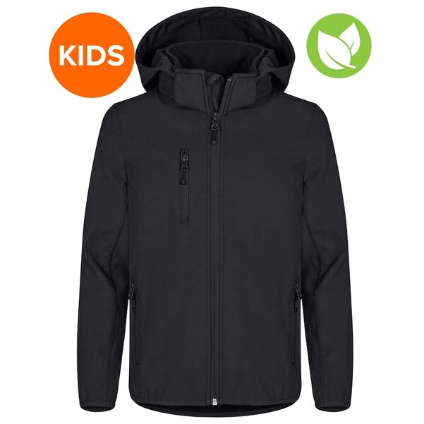 Kinder softshell jas Clique classic zwart