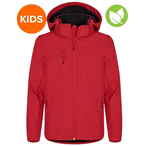 Kinder softshell jas Clique classic rood