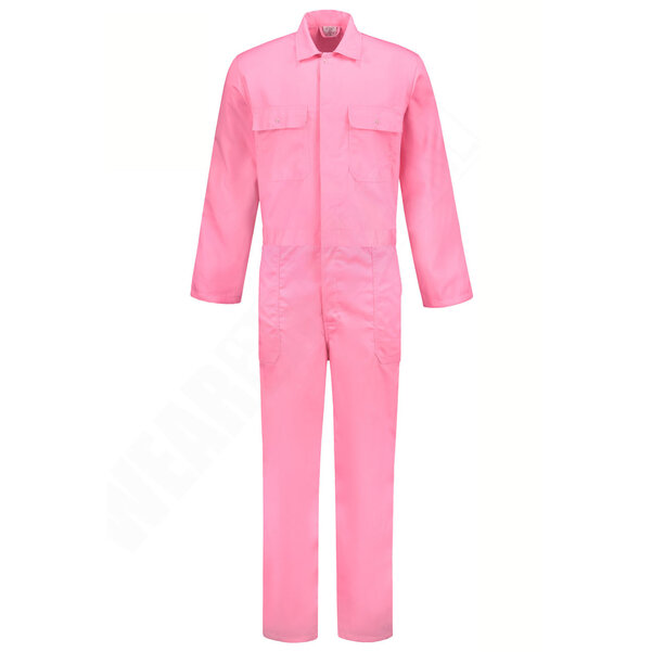 Overall Drukknoop polyester/katoen roze