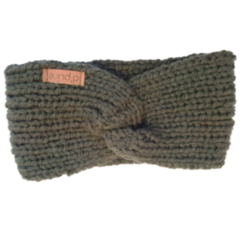 Pure Wool Purewool hoofdband met vlecht Ansu PEW-2209 Antraciet