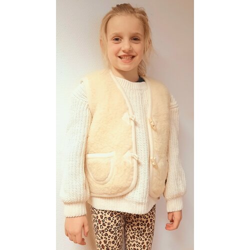 Woolwarmers Kinder wollen bodywarmer Mika 671  Wit