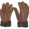 Mutka dames handschoen 2379C Sofia bruin S met voering van echt bont
