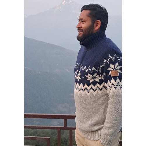 Pure Wool Trui Kees UJK-2402 Marine