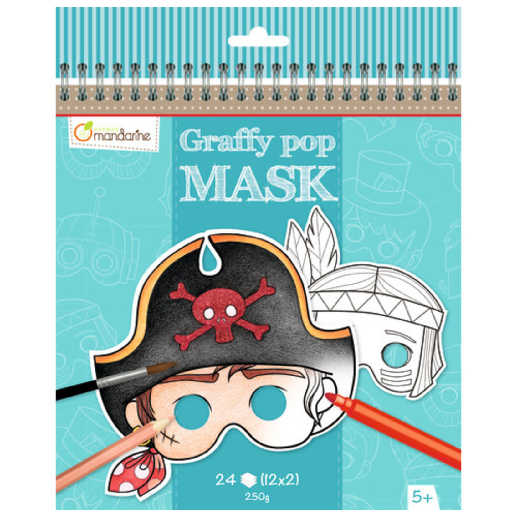 Avenue Mandarine Masques à colorier – garçons