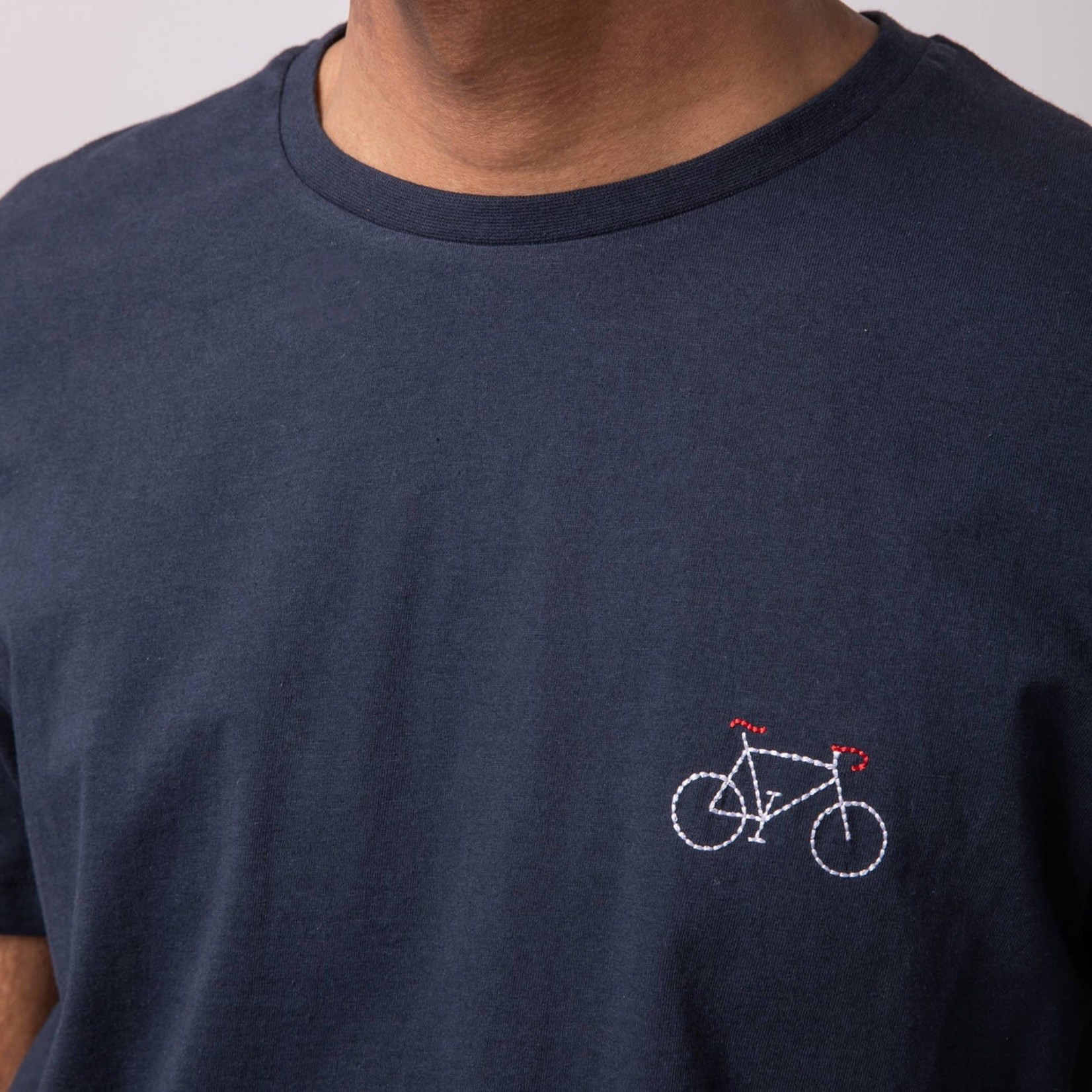 Faguo Faguo – tee-shirt – vélo brodé – bleu marine