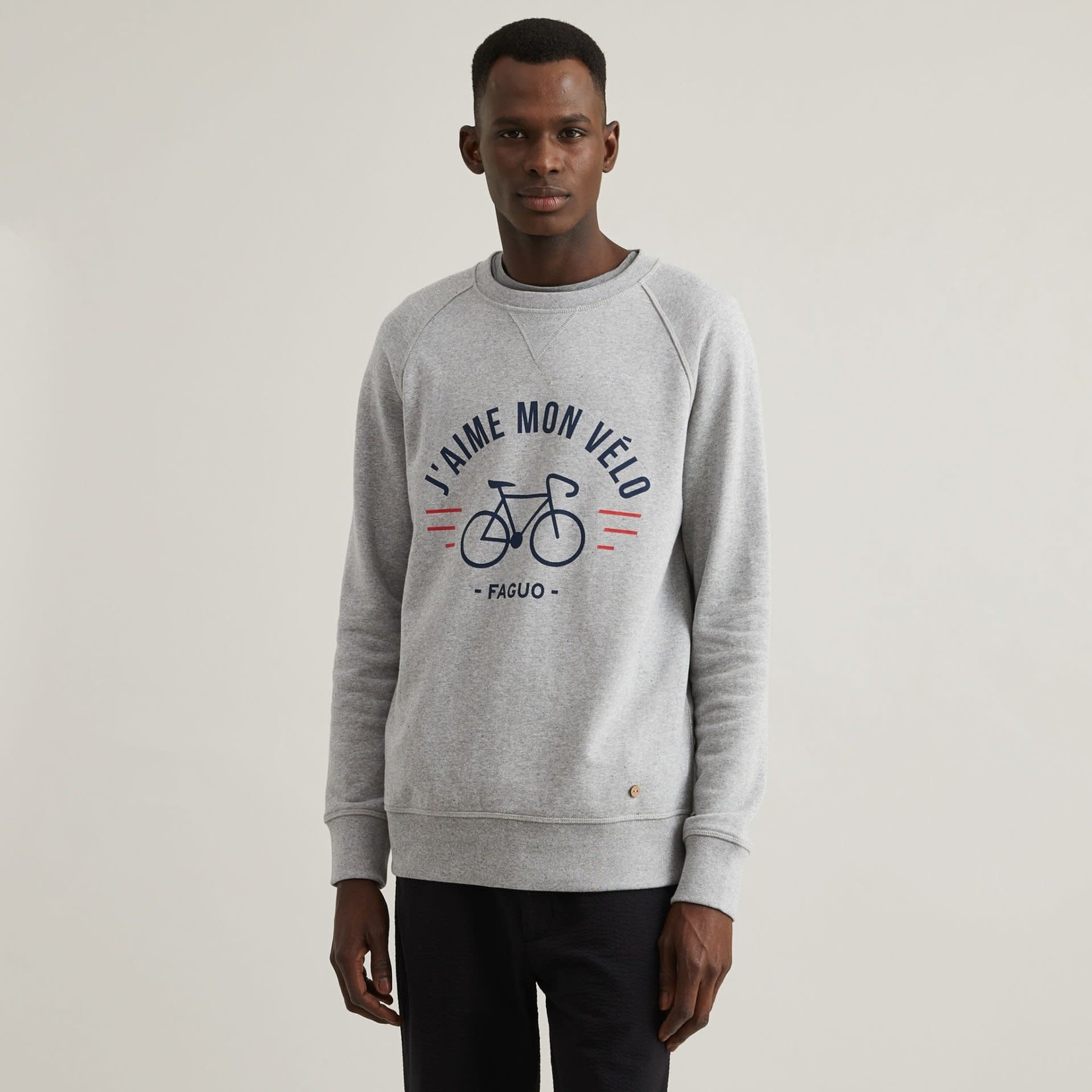 Faguo Faguo – sweat – J'aime mon vélo – gris