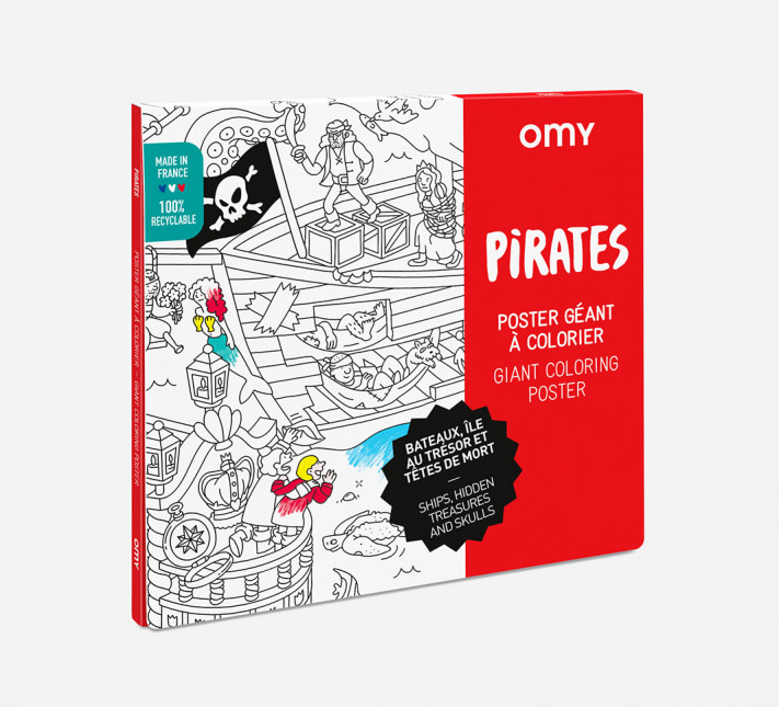 Omy – Poster géant à colorier – pirates - Et puis zut