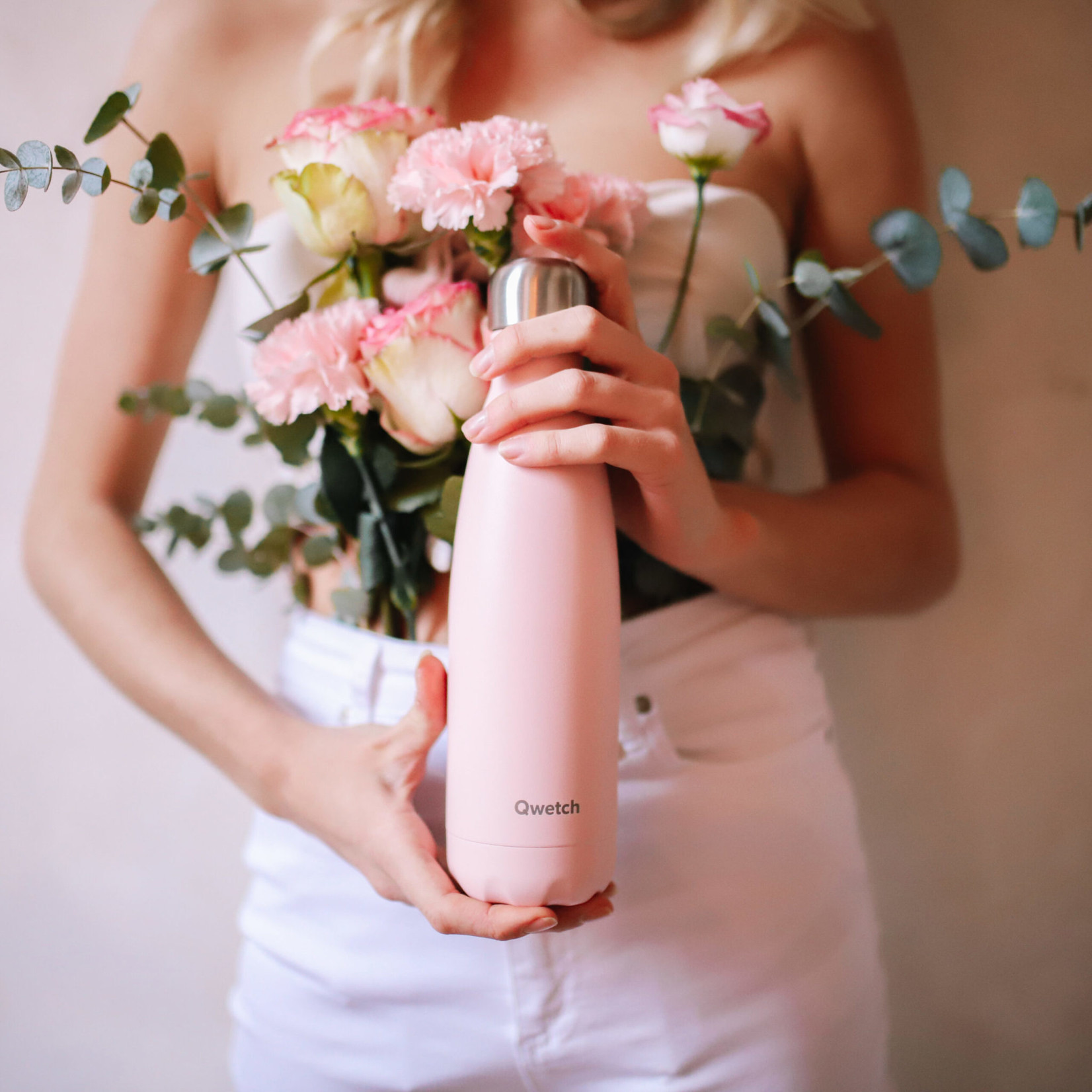Qwetch Qwetch – bouteille isotherme 500 ml – rose pastel