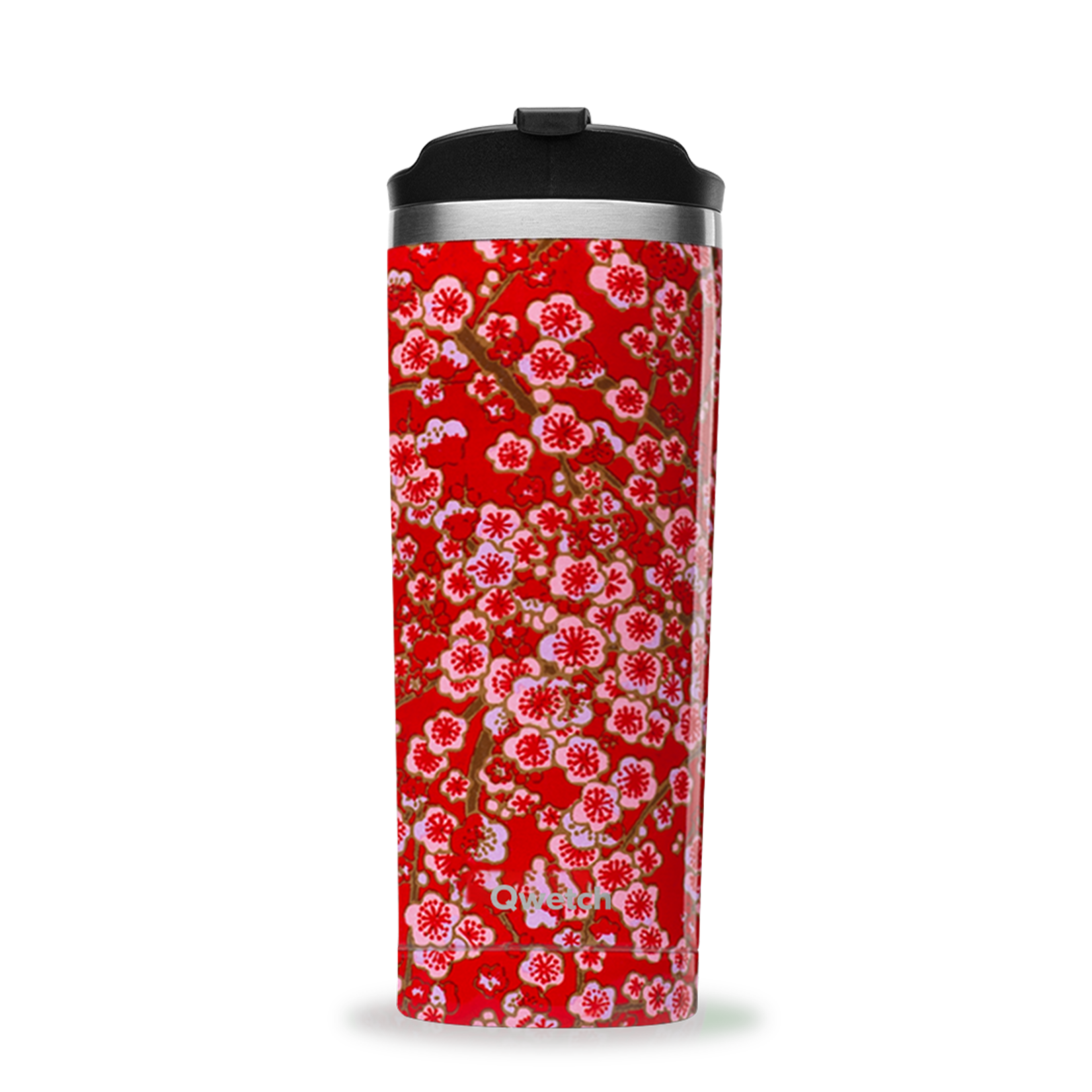 Qwetch Qwetch – travel mug – fleurs rouges- 470ml