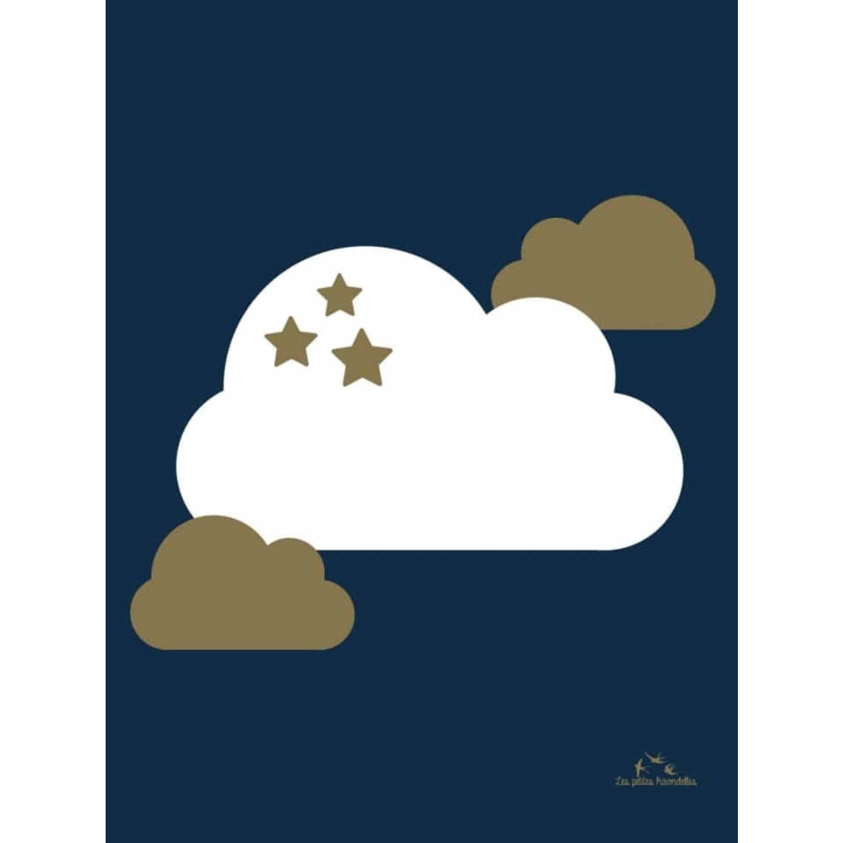 Les petites hirondelles Les petites hirondelles – affiche A4 – nuage étoilés fond bleu