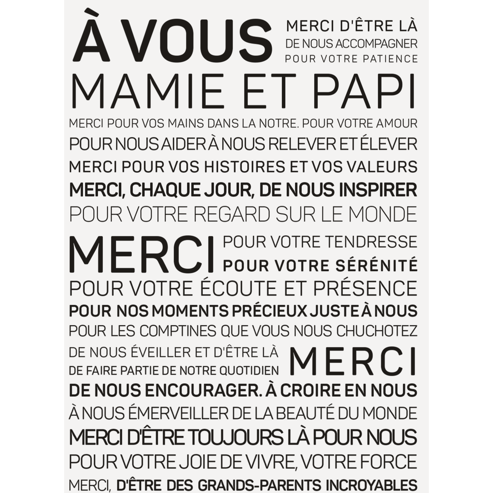 Les Mots A L Affiche Carte Postale Papi Et Mami Nous Et Puis Zut