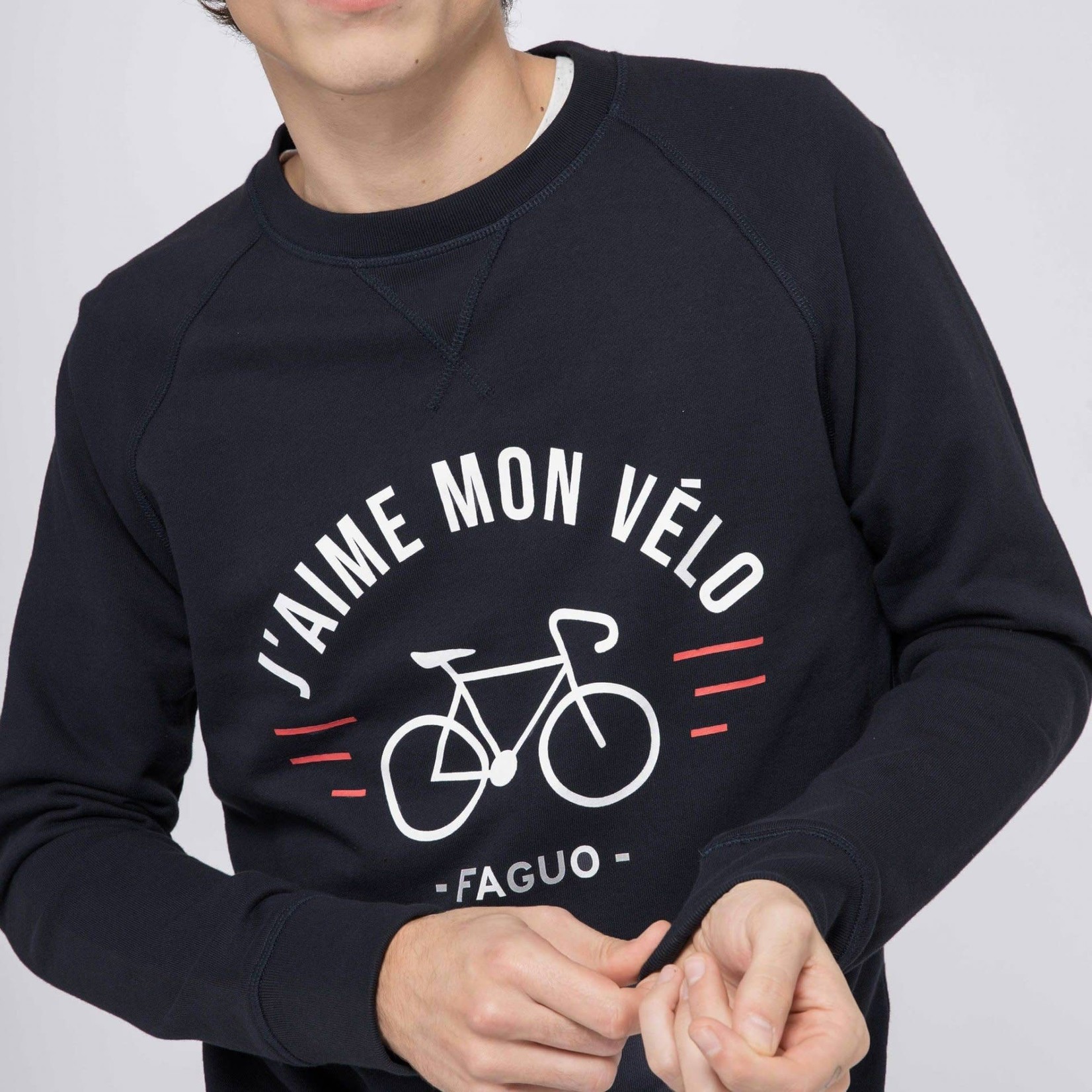 Faguo Faguo – sweat – J'aime mon vélo –bleu marine