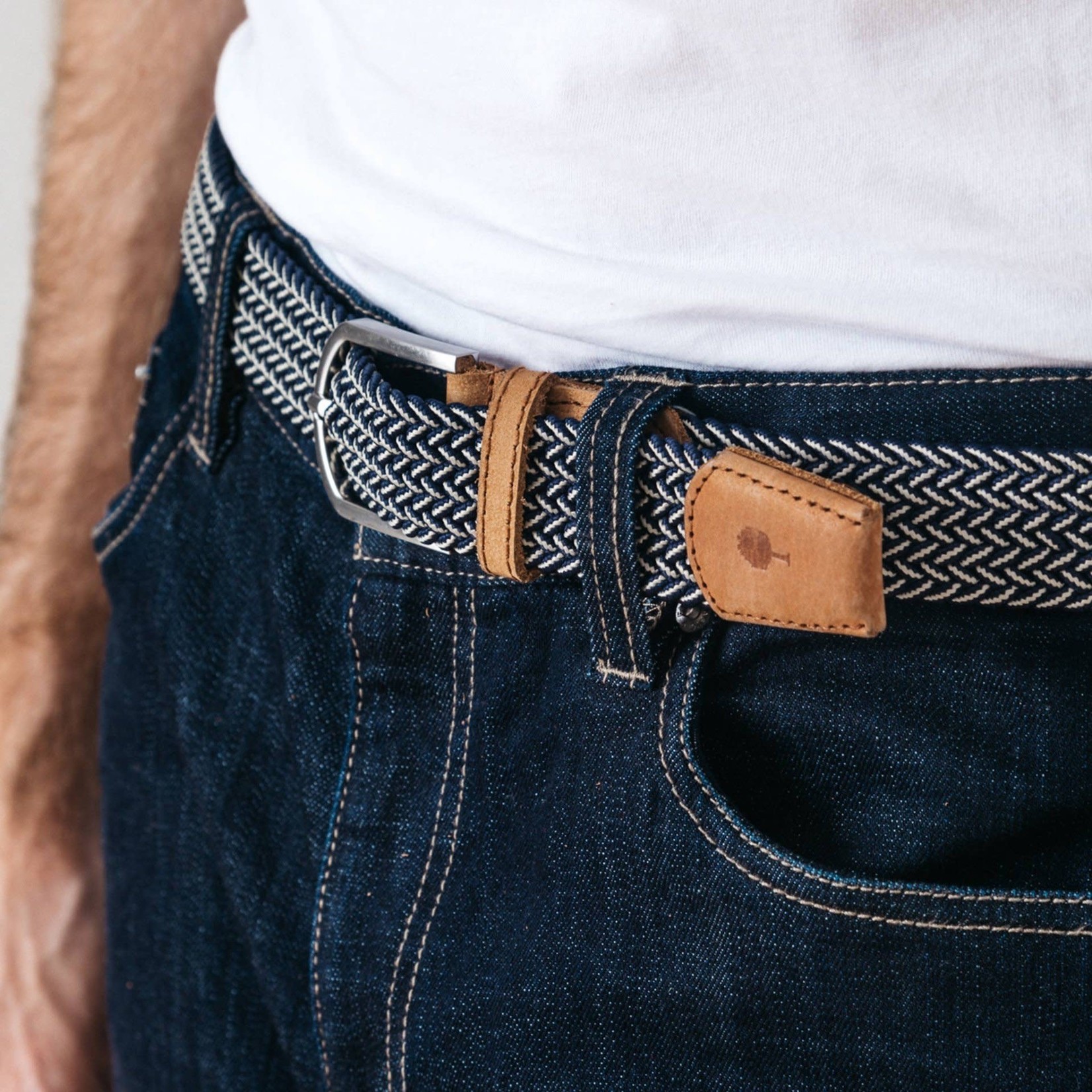 Faguo Faguo – ceinture – bleu marine – écru