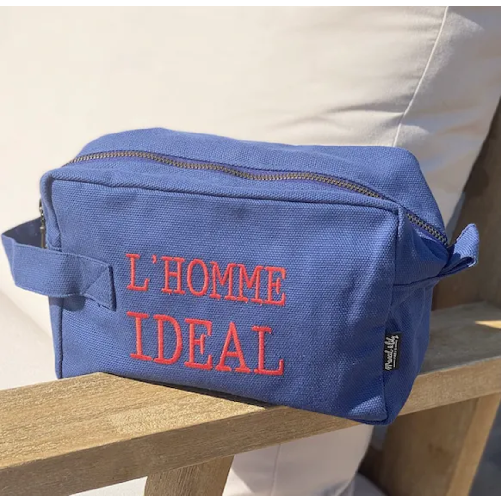 Marcel & Lily Marcel & Lily – trousse de toilette brodée - l'homme idéal - marine