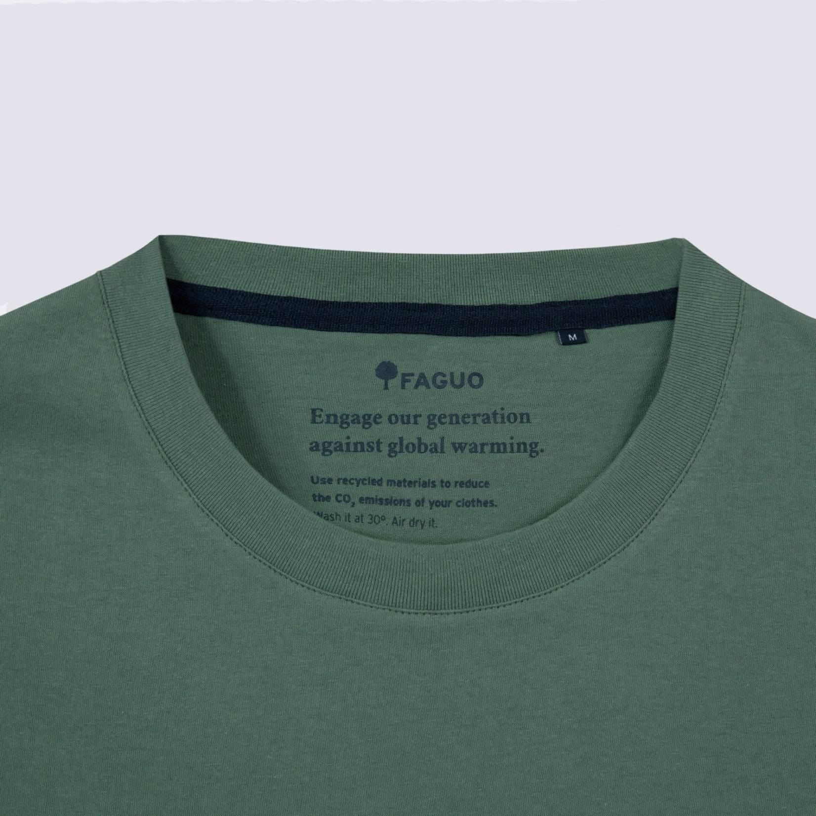Faguo Faguo – tee-shirt – vélo brodé – vert foncé