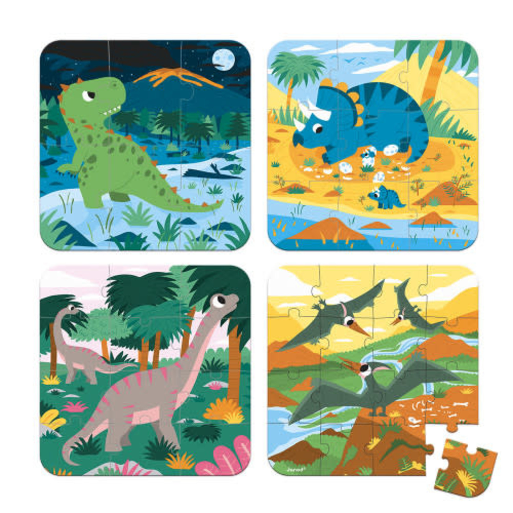 Janod Janod - 4 puzzles évolutifs - dinos