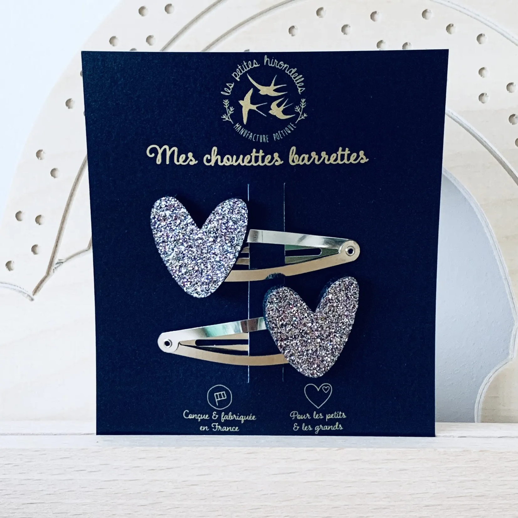 Les petites hirondelles Les petites hirondelles – barrettes x2 – coeur - multicolore