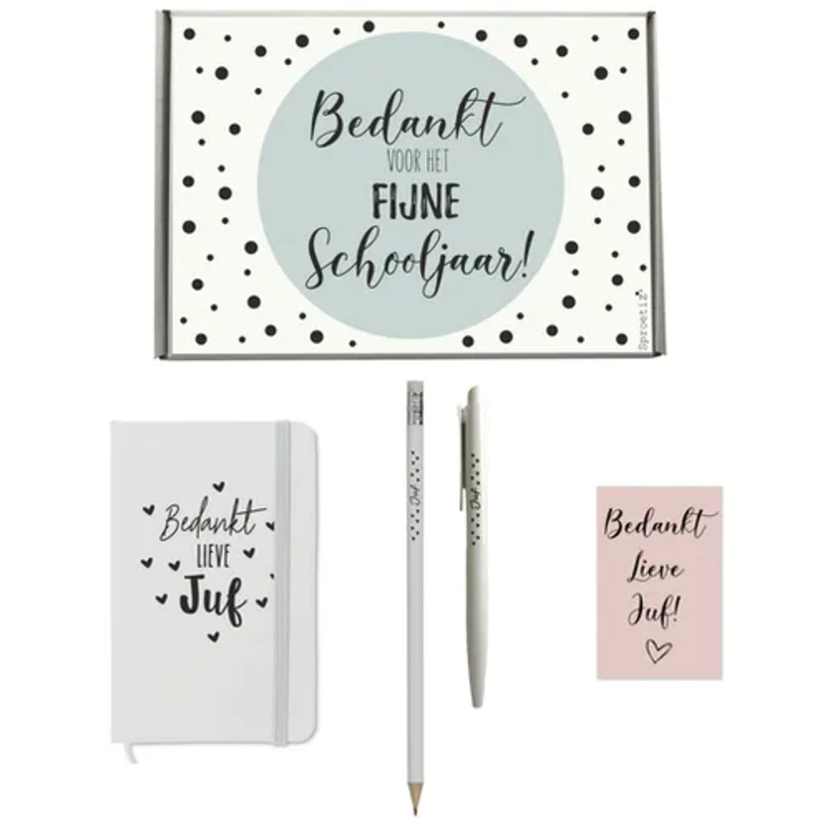 Sproetiz Sproetiz - boite cadeau - bedankt fijne schooljaar - blanc