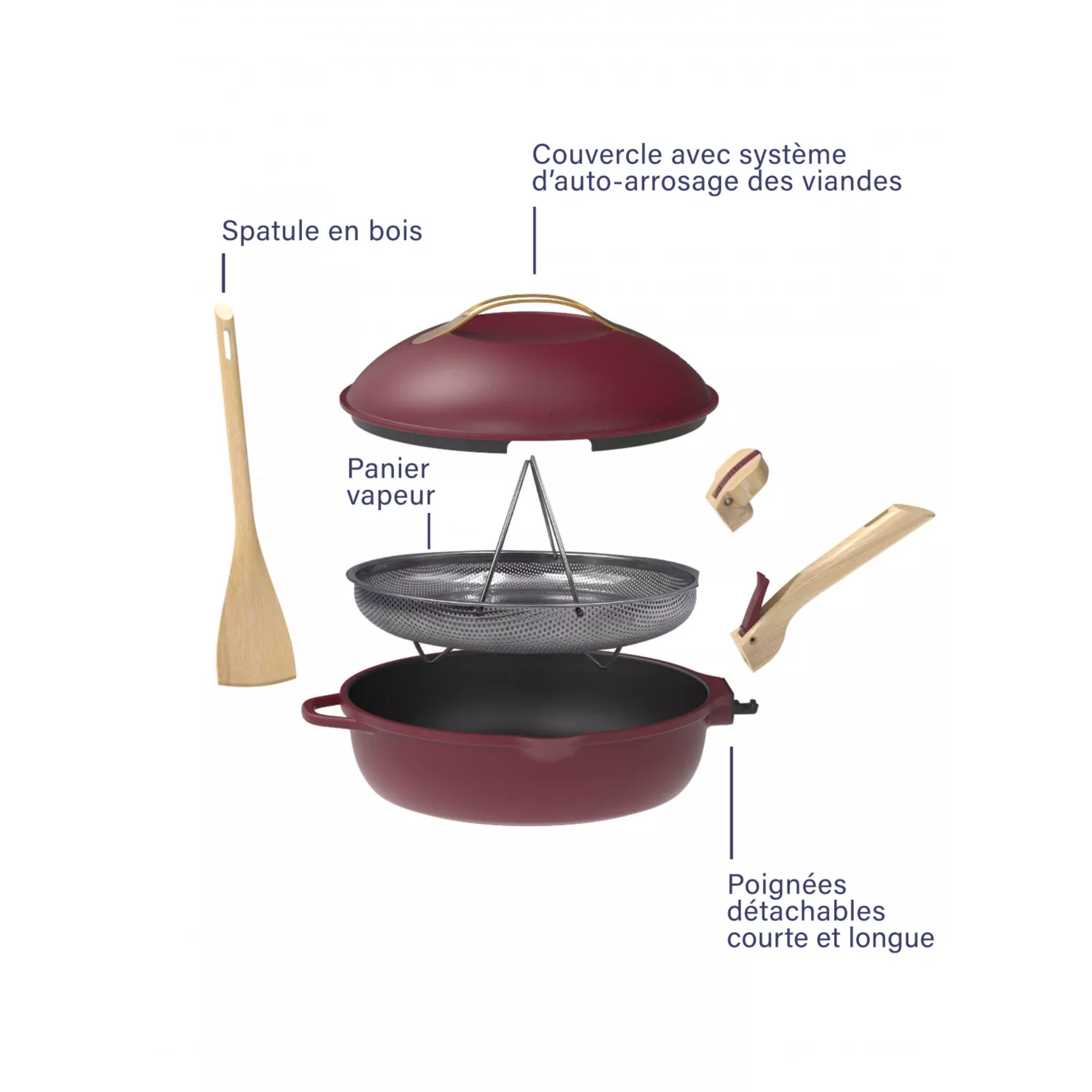 Cookut Cookut - la fabuleuse poêle 8 en 1 - 28 cm - rubis