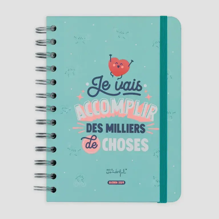 Mr Wonderful - agenda wonder2024 - semainier - petit format - Je vais  accomplir des milliers de choses - Et puis zut