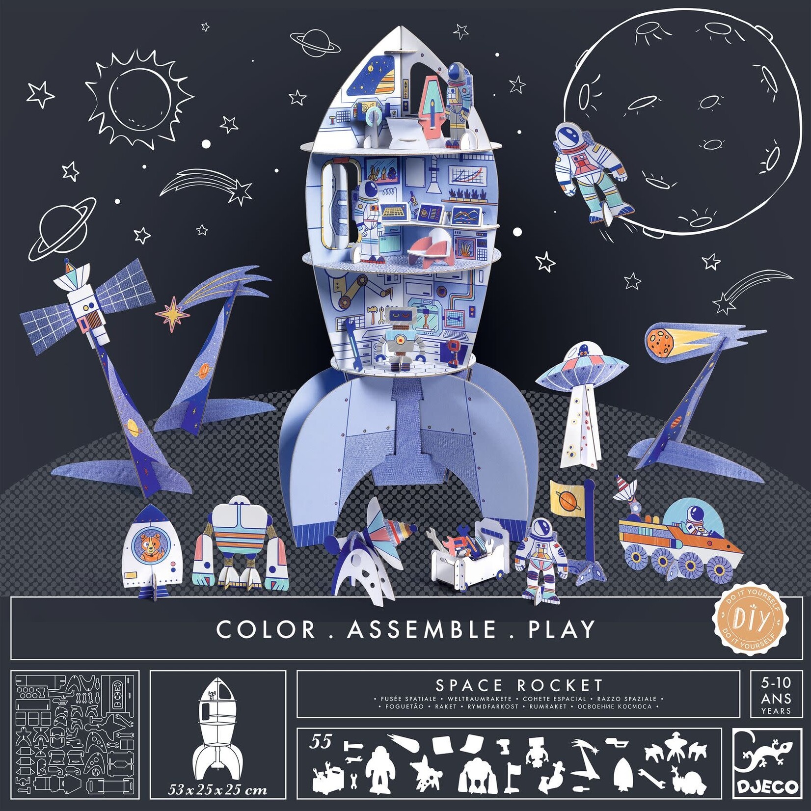 Djeco Djeco - color, assemble, play - fusée spatiale