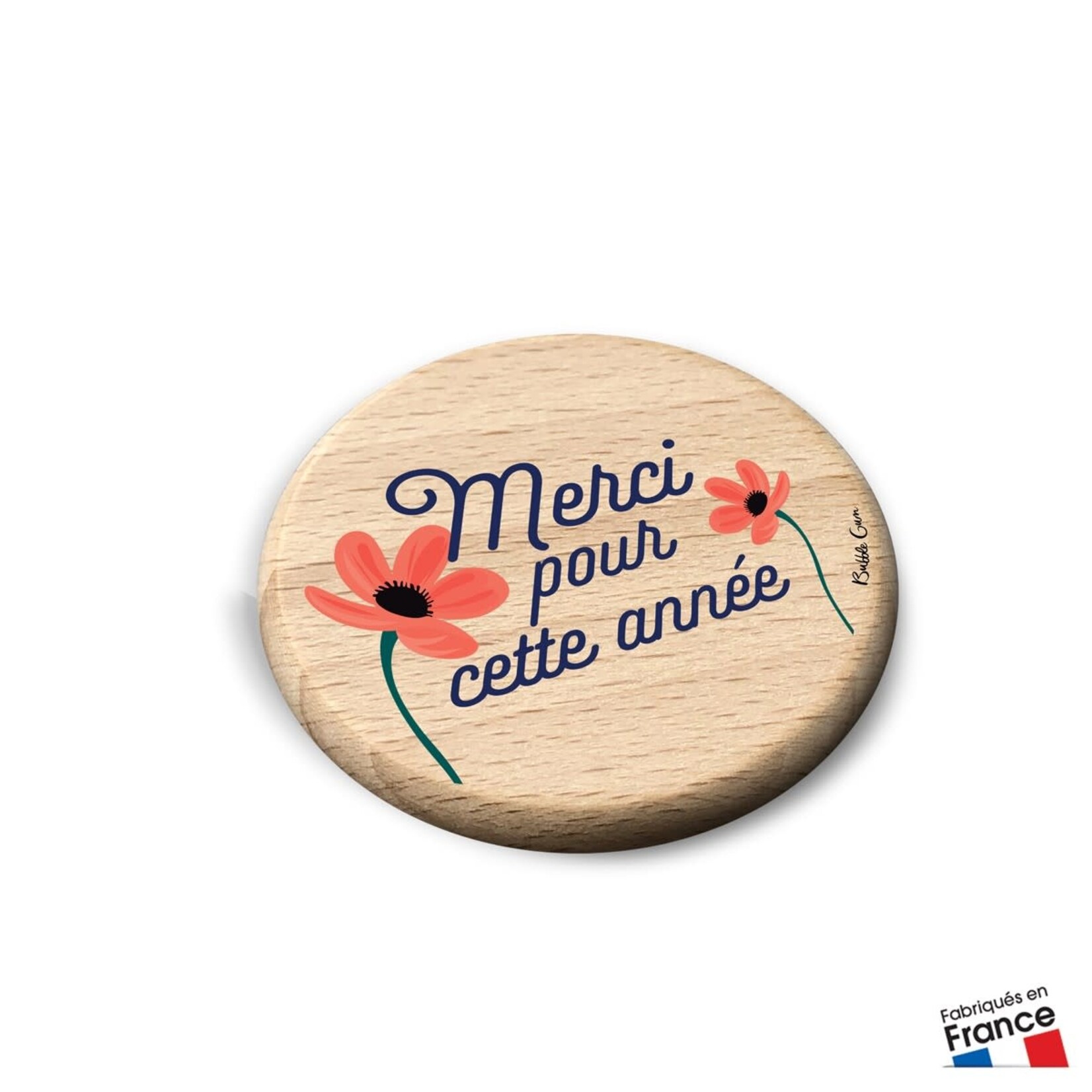 Bubble gum Magnet - merci pour cette année - coquelicot