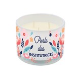 Bubble gum Bougie blanche 3 mèches - perle des institutrices