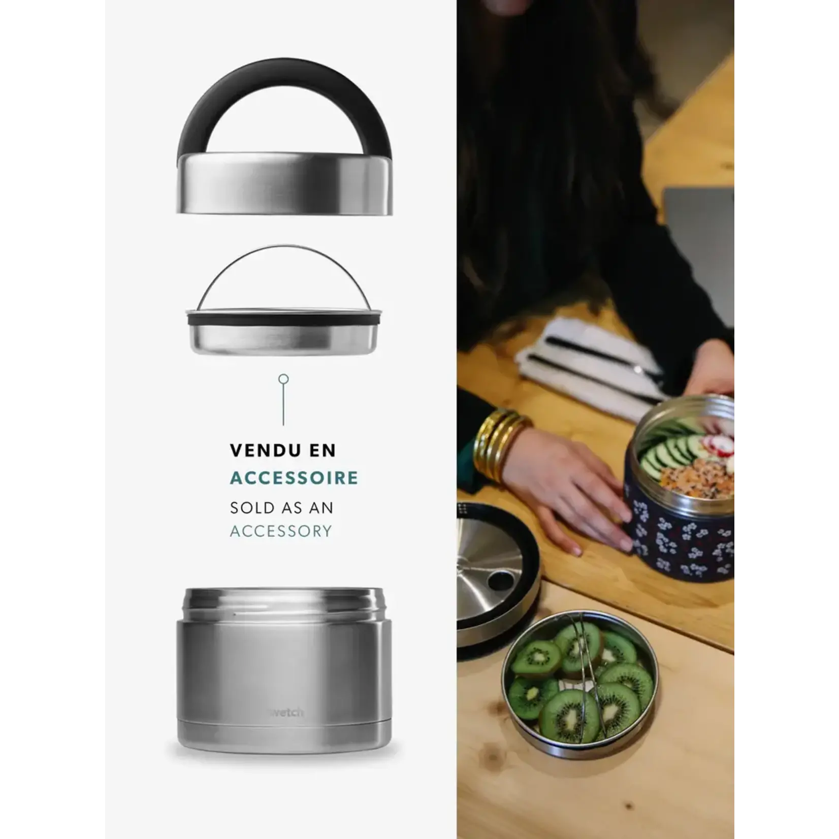 Qwetch Qwetch – boite repas isotherme avec poignée - bleu nuit – 650ml