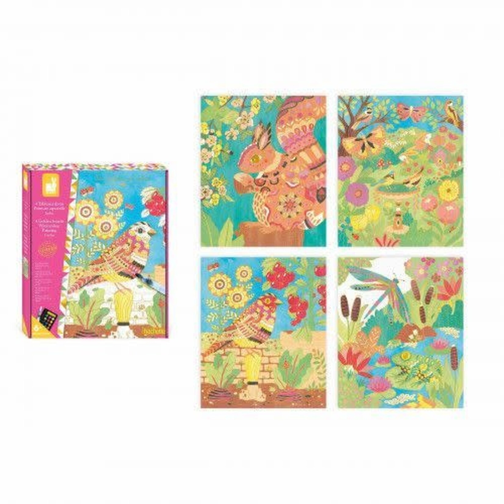 Janod Janod - kit créatif - tableaux dorés peinture aquarelle - jardin