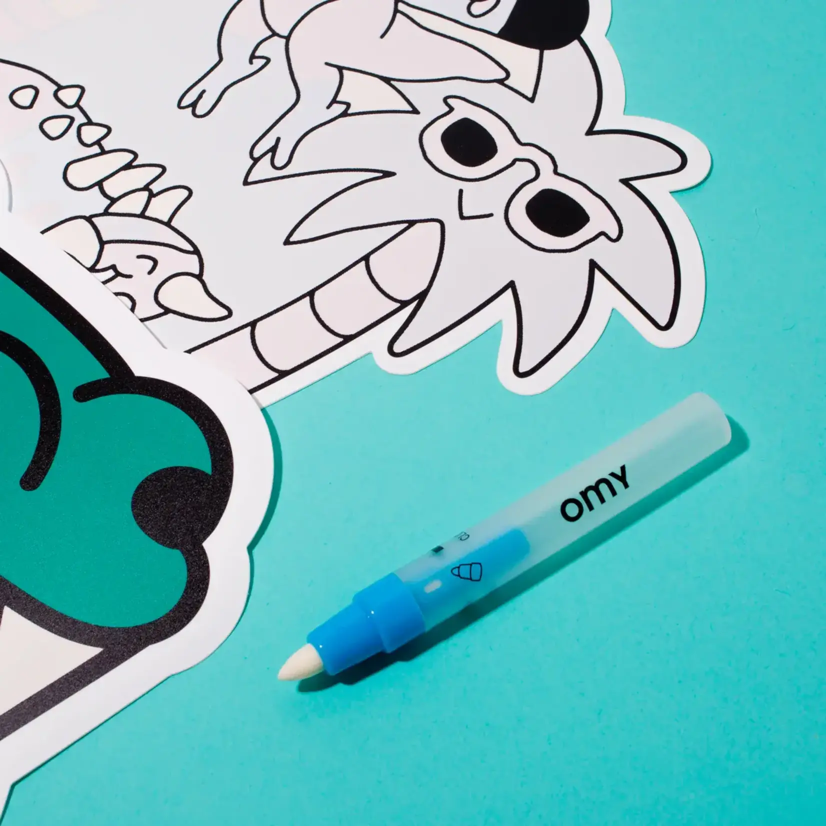 Omy Omy – sets de table à colorier à l'eau - dinos