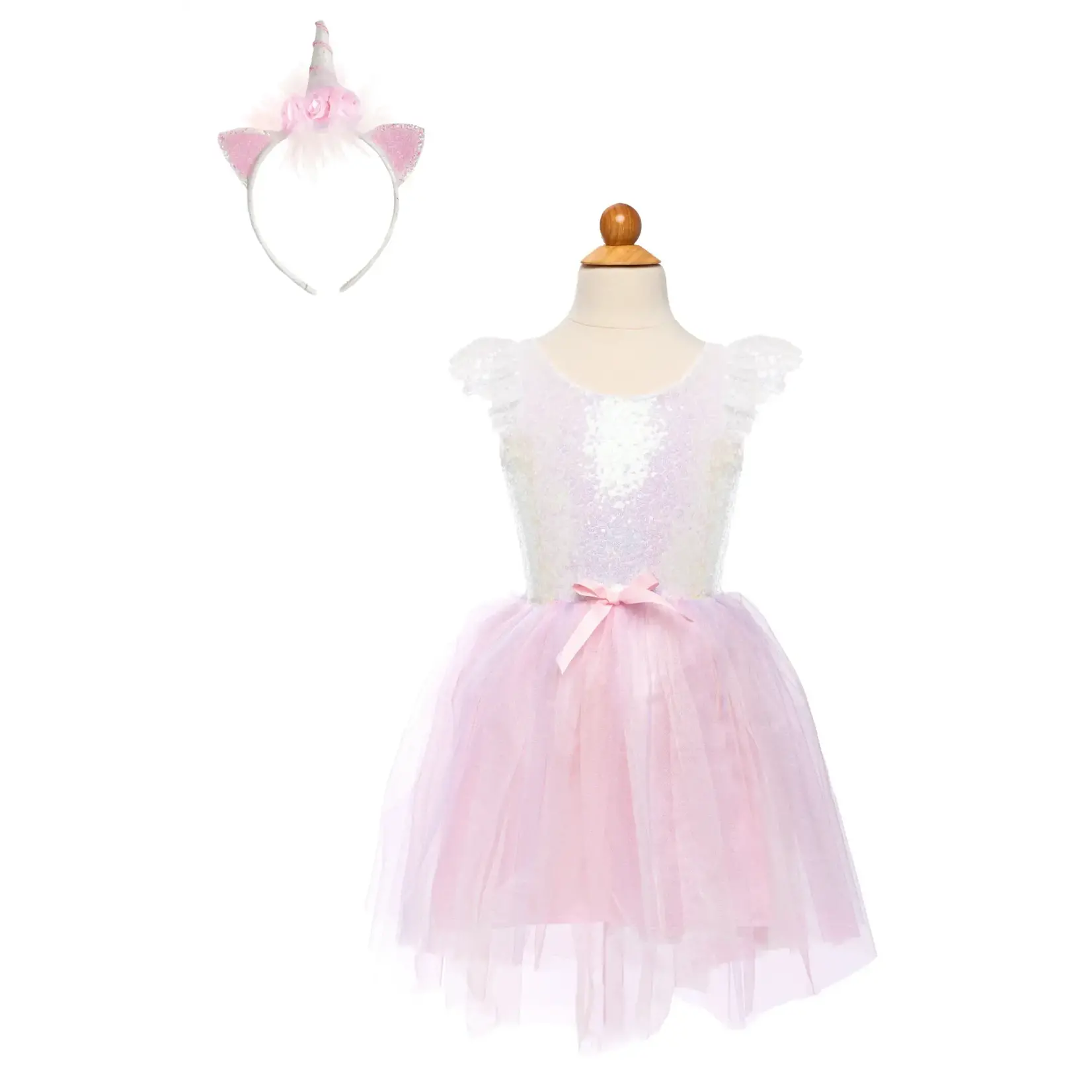 Great Pretenders Great Pretenders - robe licorne dreamy rose et brillant + coiffe / 5-6 ans