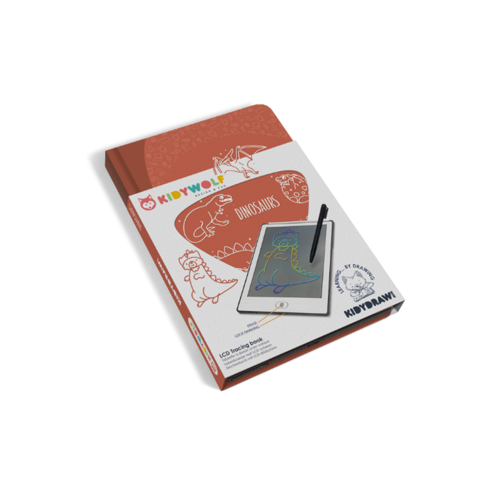 Kidywolf Kidywolf – Kidydraw mini– tablette à dessins - dinosaures