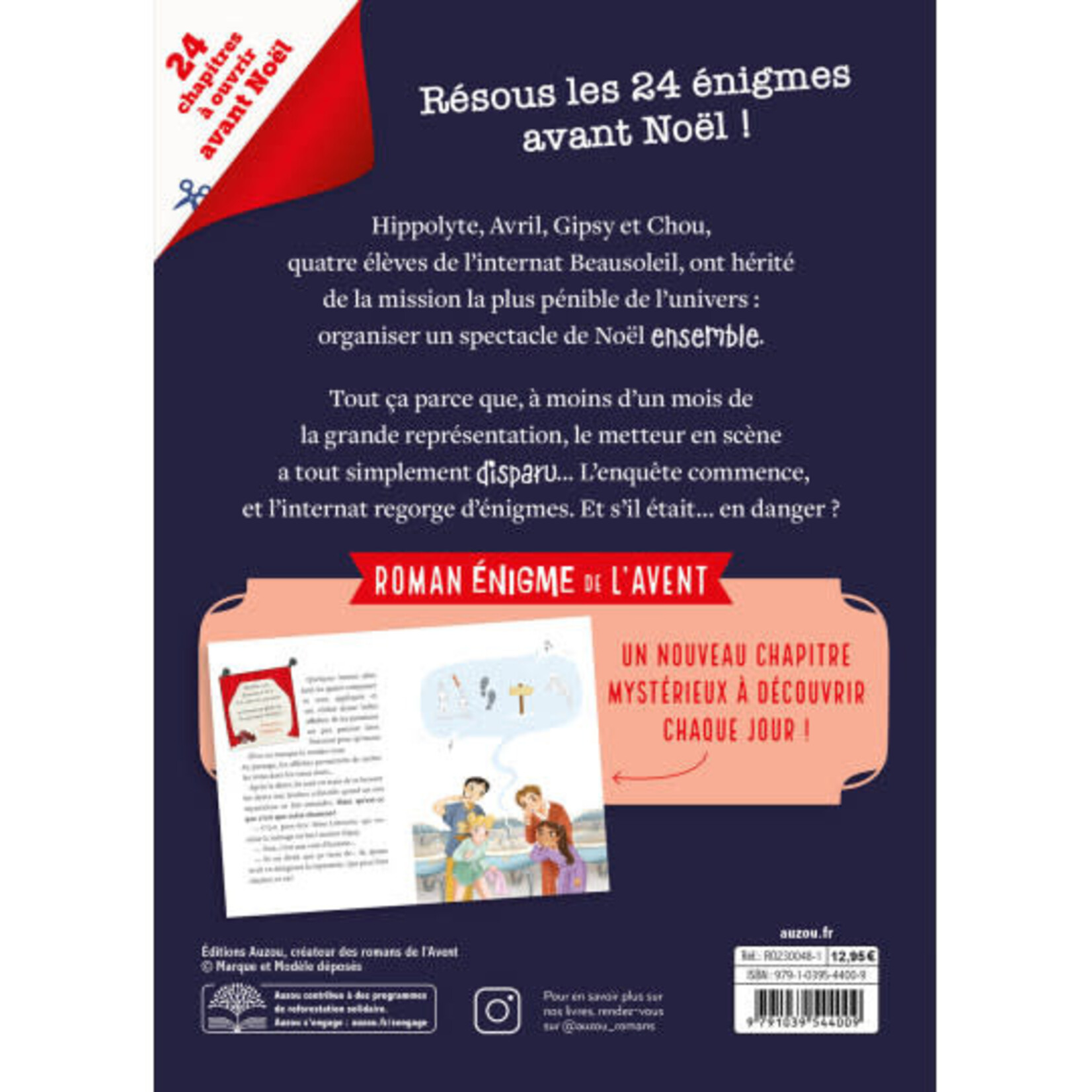 Auzou Roman de l’Avent - disparition, énigmes et boules de Noël