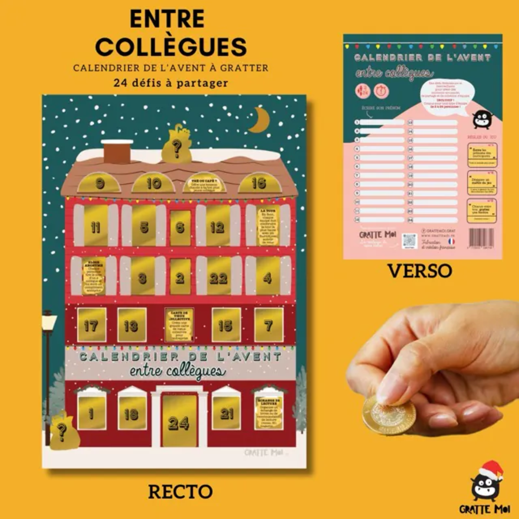 Gratte-moi Gratte-moi - calendrier de l'Avent à  gratter - entre collègues