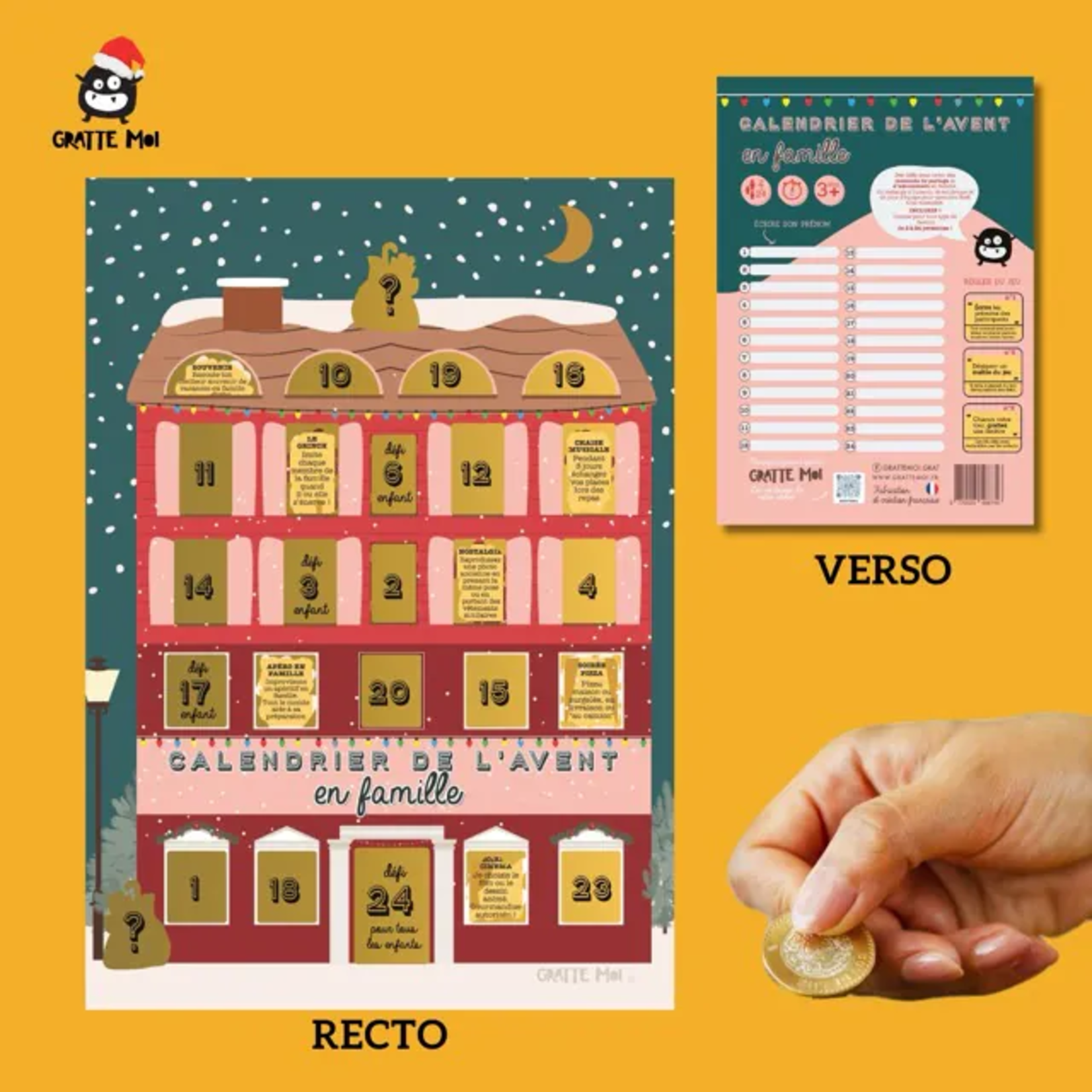 Gratte-moi Gratte-moi - calendrier de l'Avent à  gratter - en famille