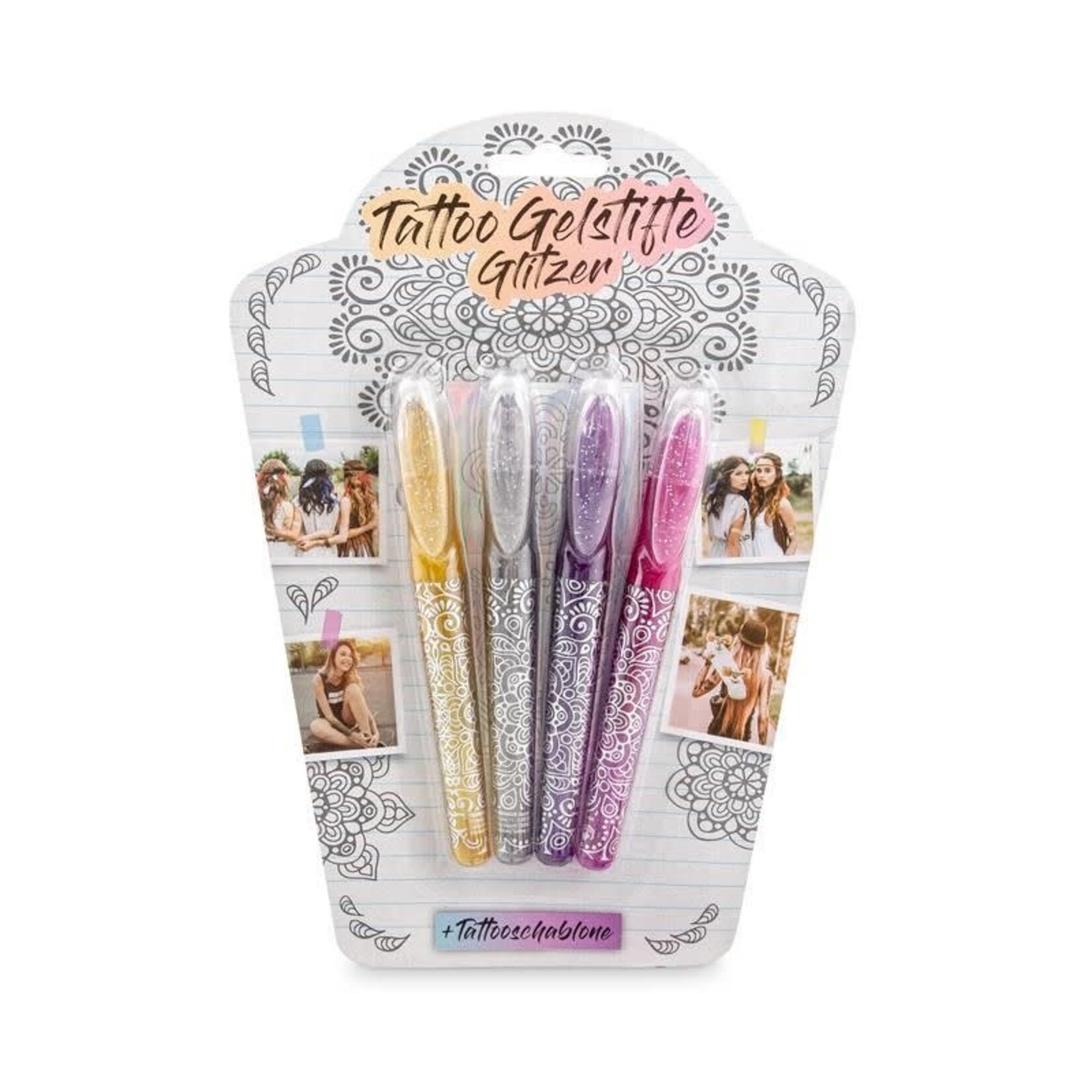 Trendhaus Trendhaus - festival feelings - 4 stylos gel pour tatouage