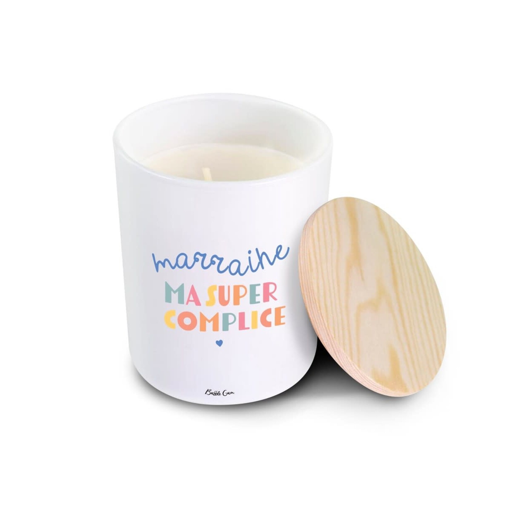 Bubble gum Bougie blanche - marraine ma super complice