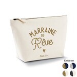 Bubble gum Trousse S paillettes - naturel/doré - marraine de rêve