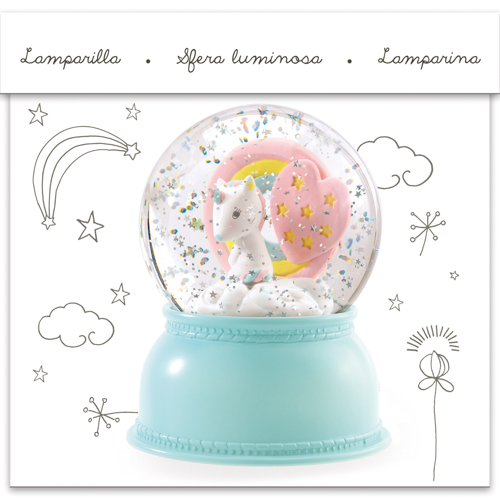 Djeco Djeco - veilleuse boule à neige - licorne