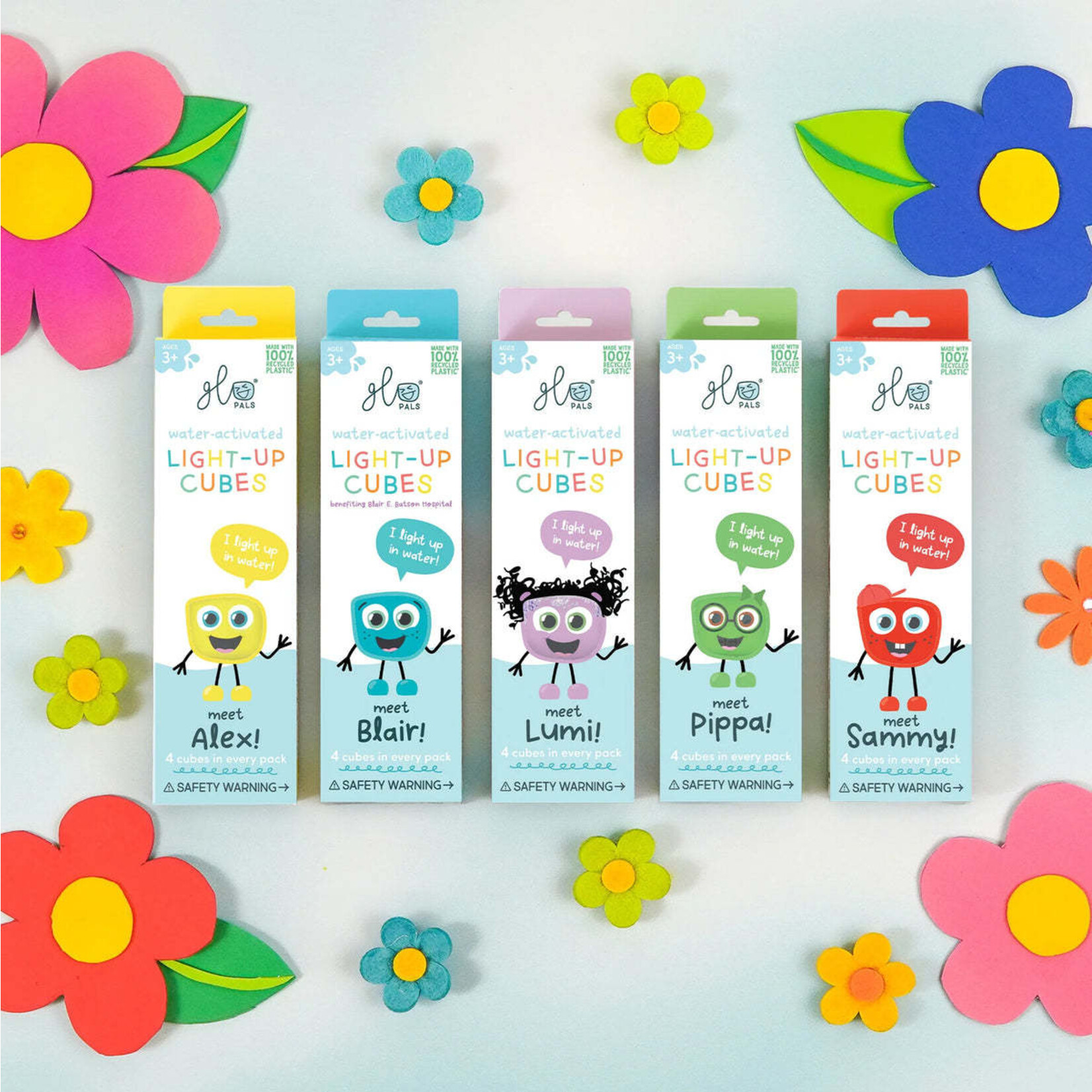 Glo pals Glo pals - cubes lumineux - 4 cubes - Alex - jaune