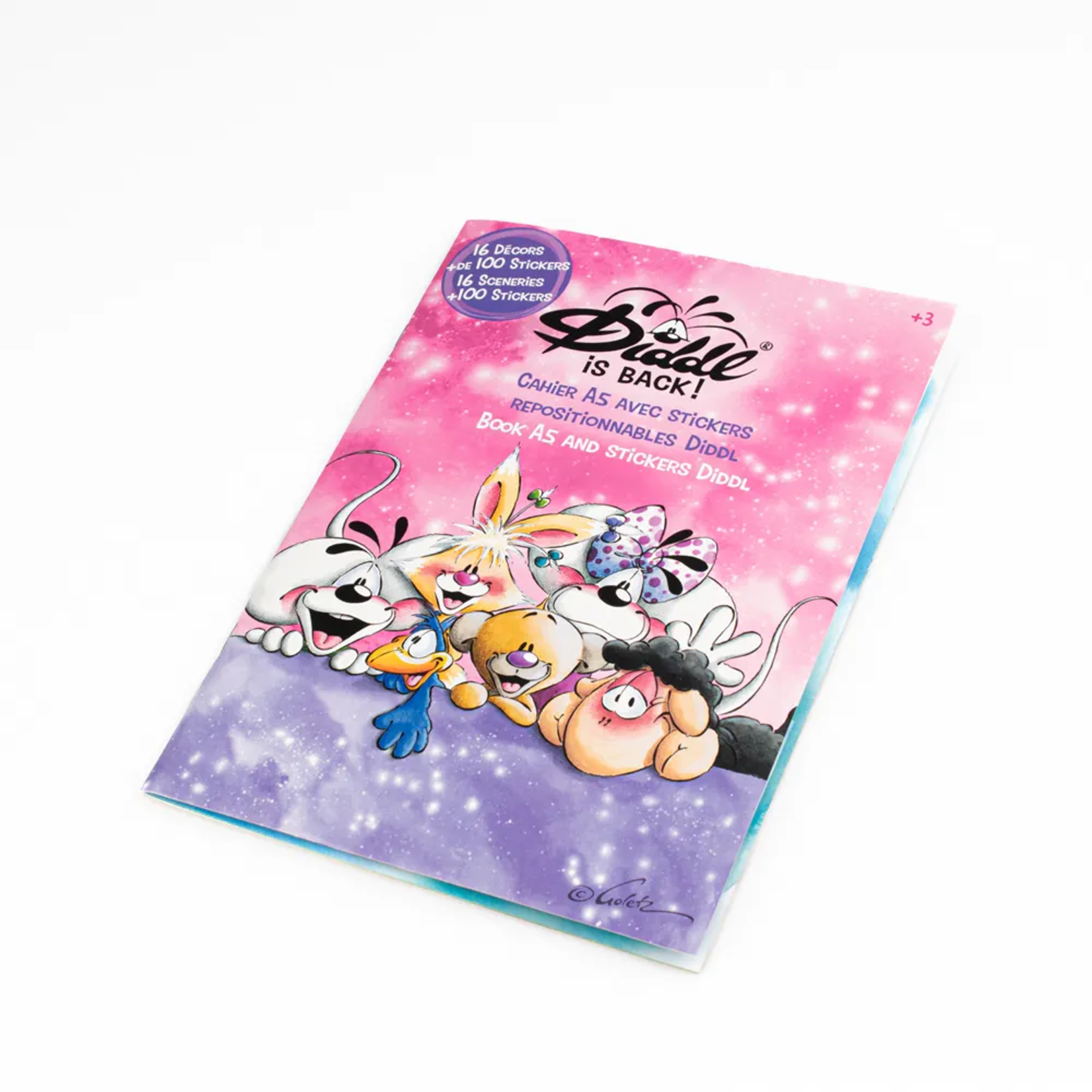 Diddl Diddl - cahier avec stickers repositionnables A5