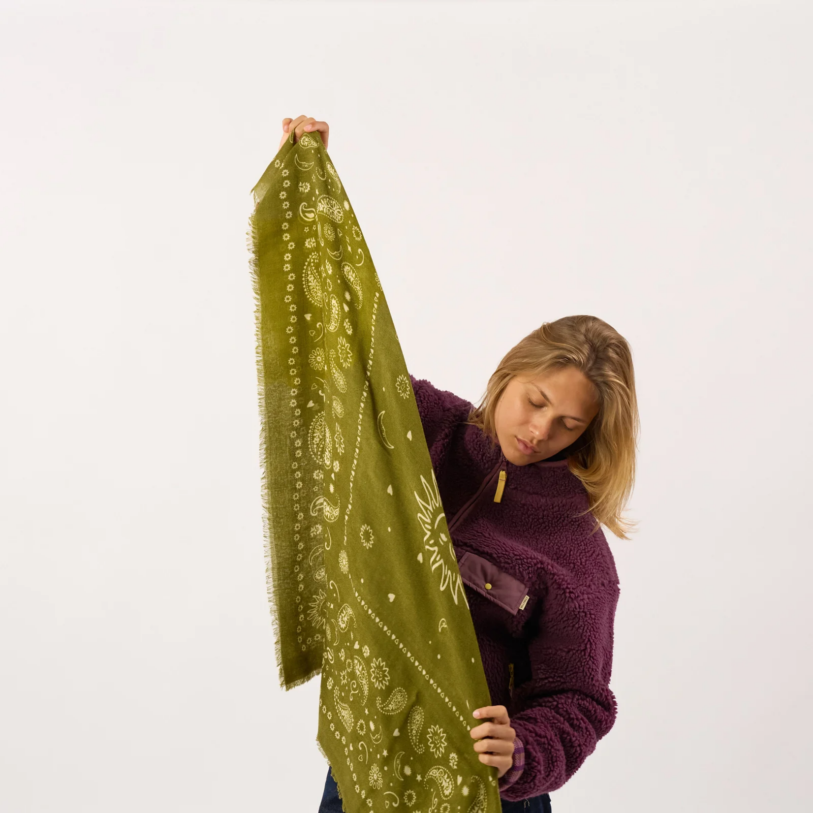 Billybelt Billybelt - foulard femme laine - Louise - kaki