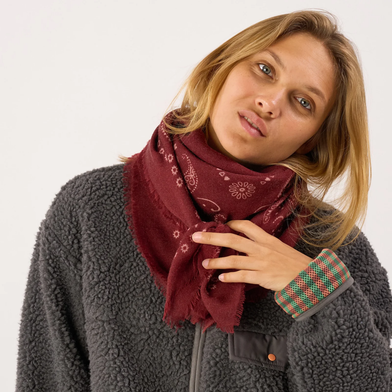 Billybelt Billybelt - foulard femme laine - Louise - bordeaux