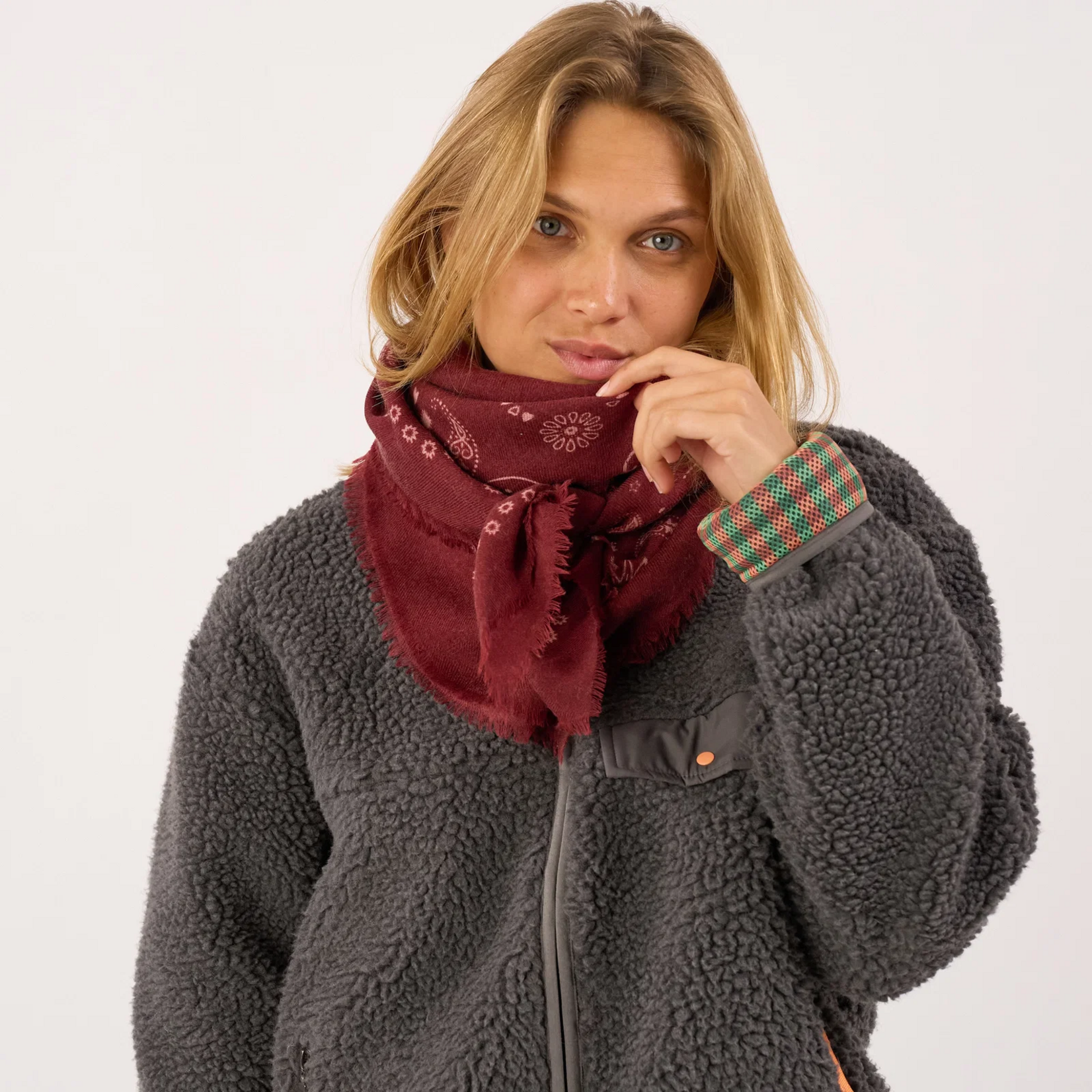 Billybelt Billybelt - foulard femme laine - Louise - bordeaux
