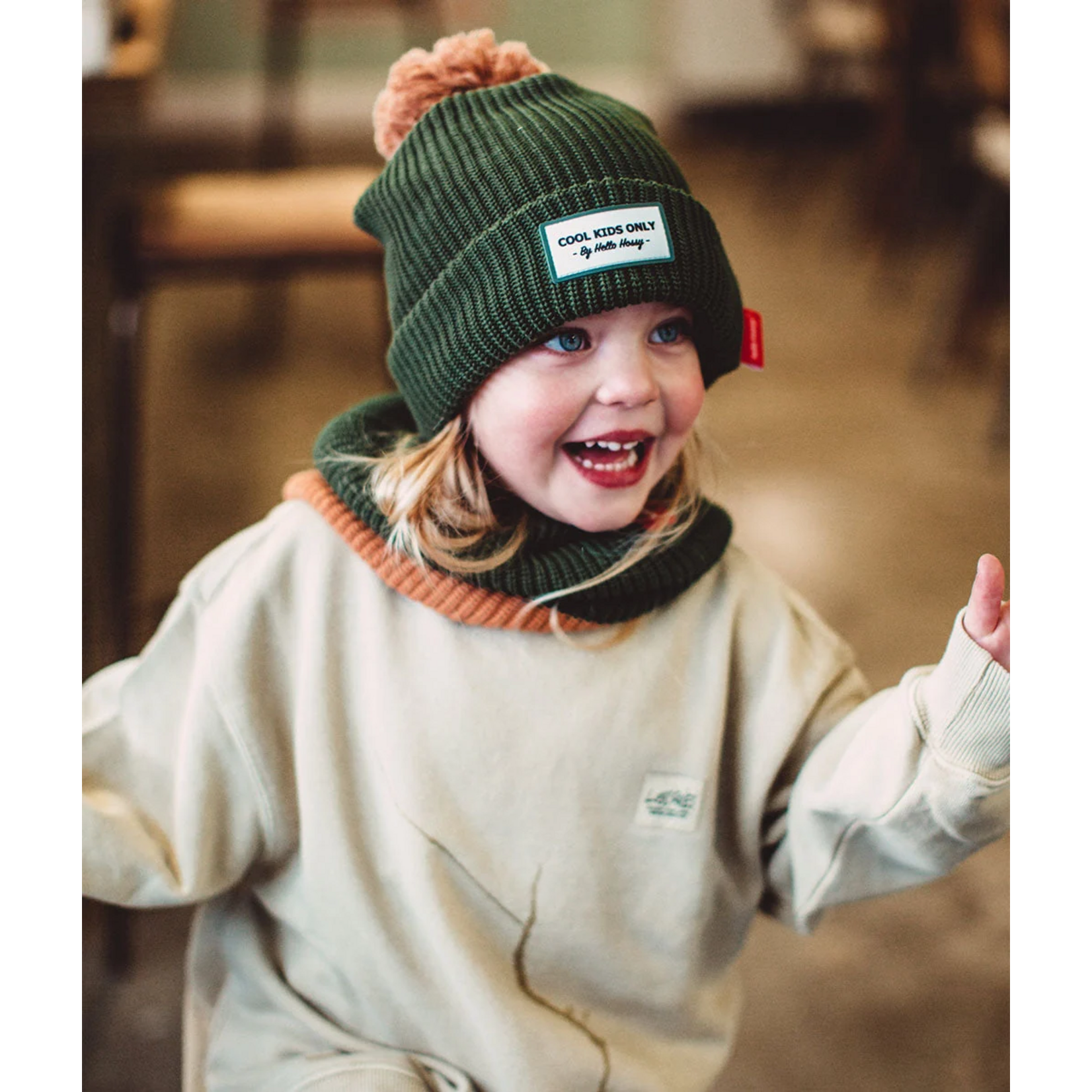 Hello Hossy Hello Hossy – bonnet – color block - forest