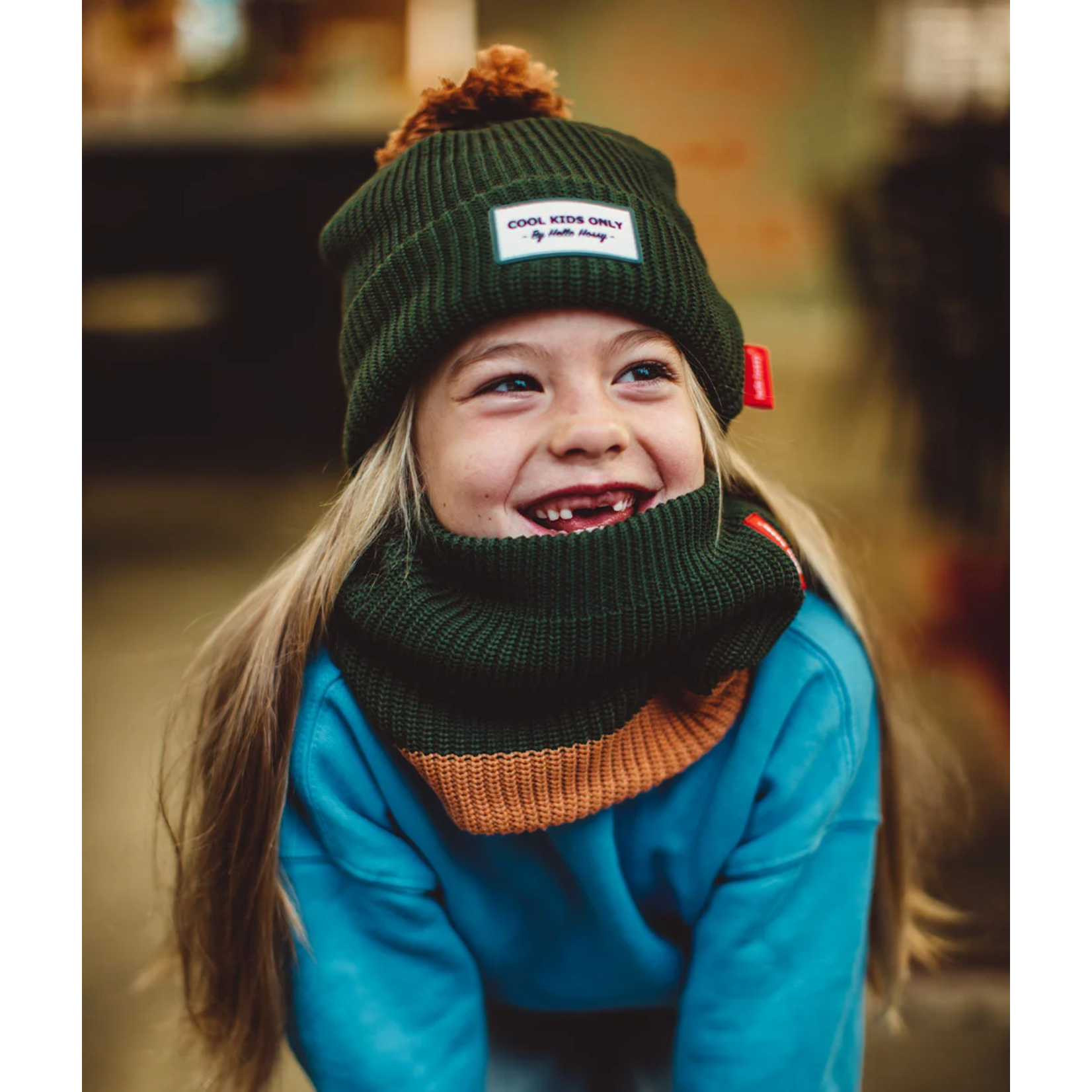 Hello Hossy Hello Hossy – bonnet – color block - forest