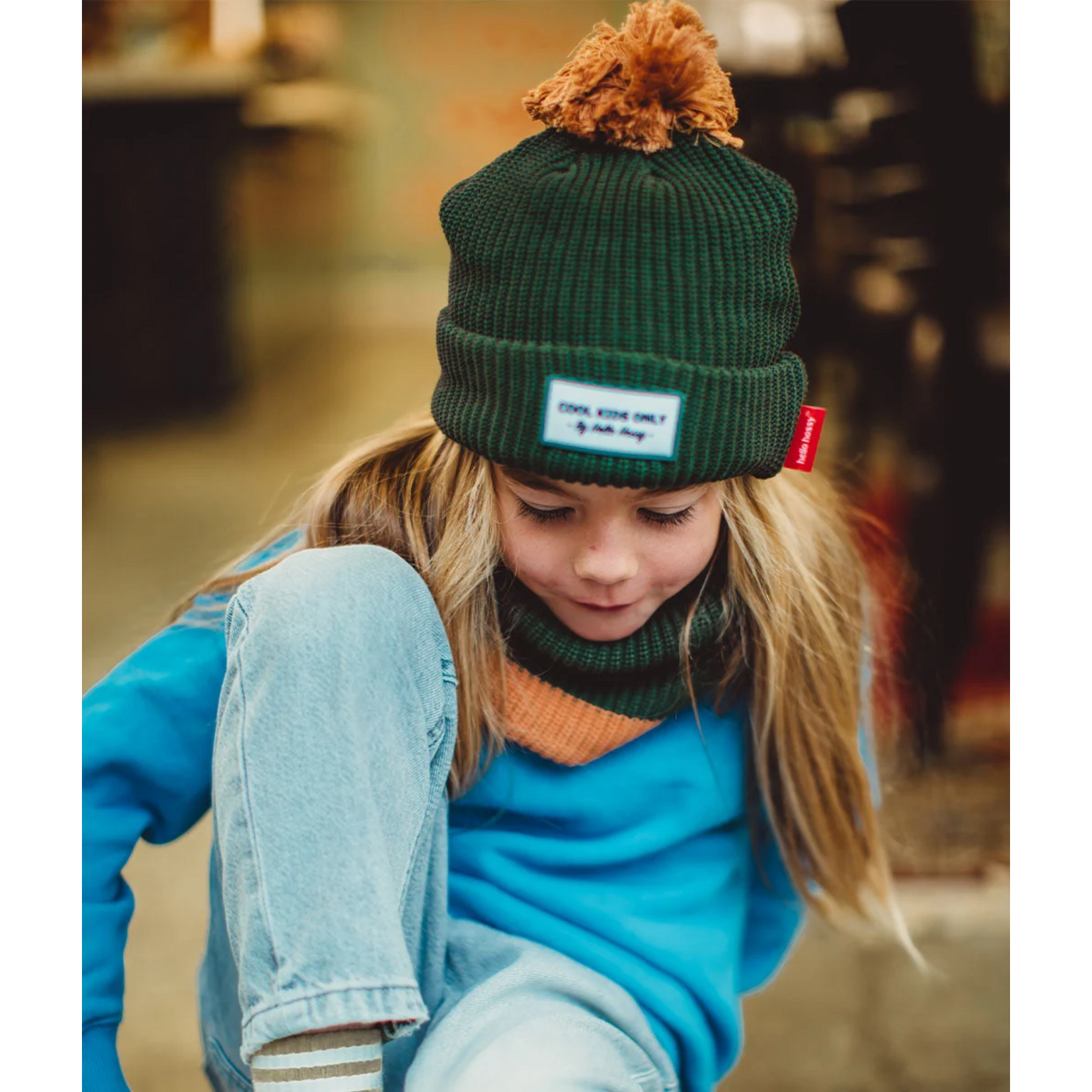 Hello Hossy Hello Hossy – bonnet – color block - forest