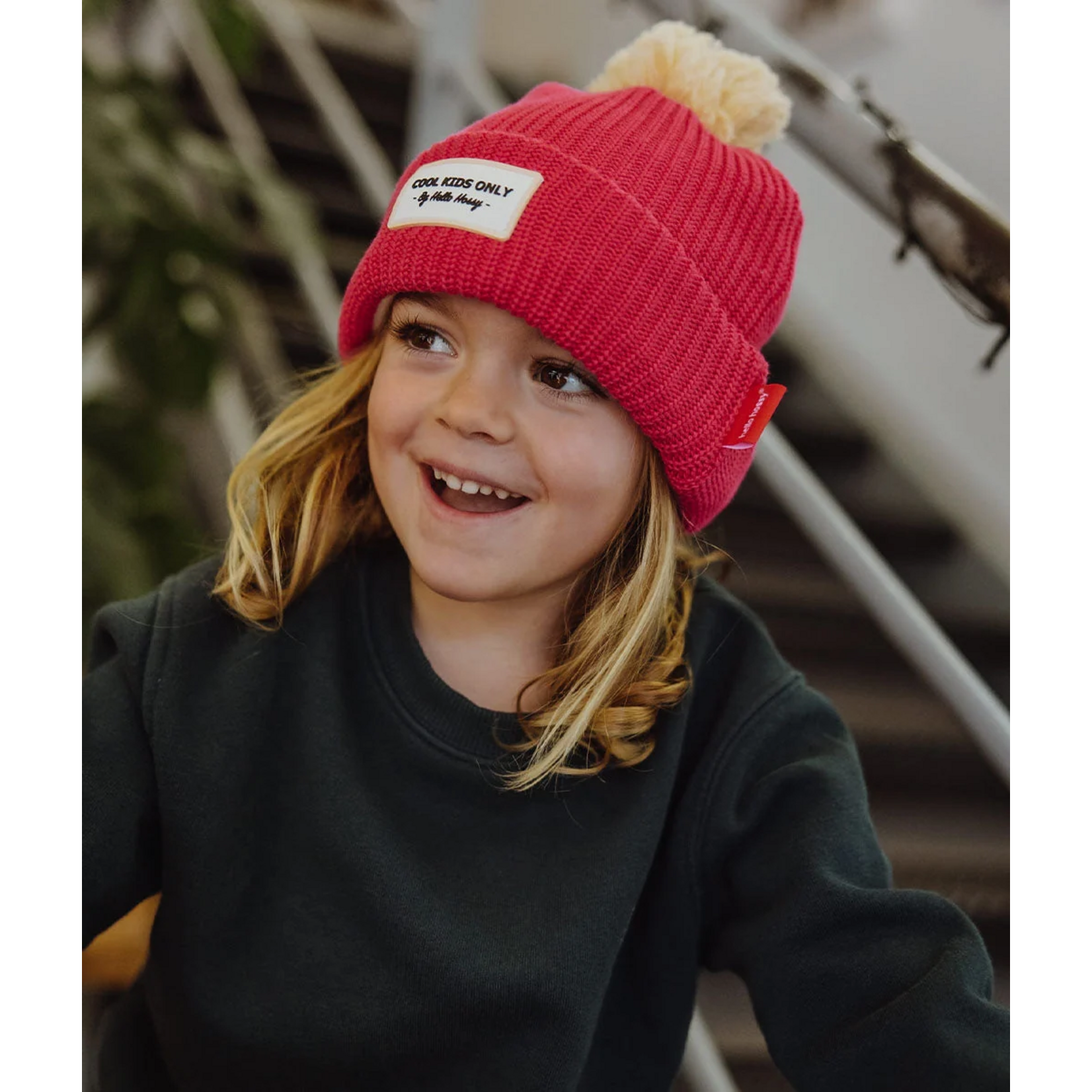 Hello Hossy Hello Hossy – bonnet – color block - framboise