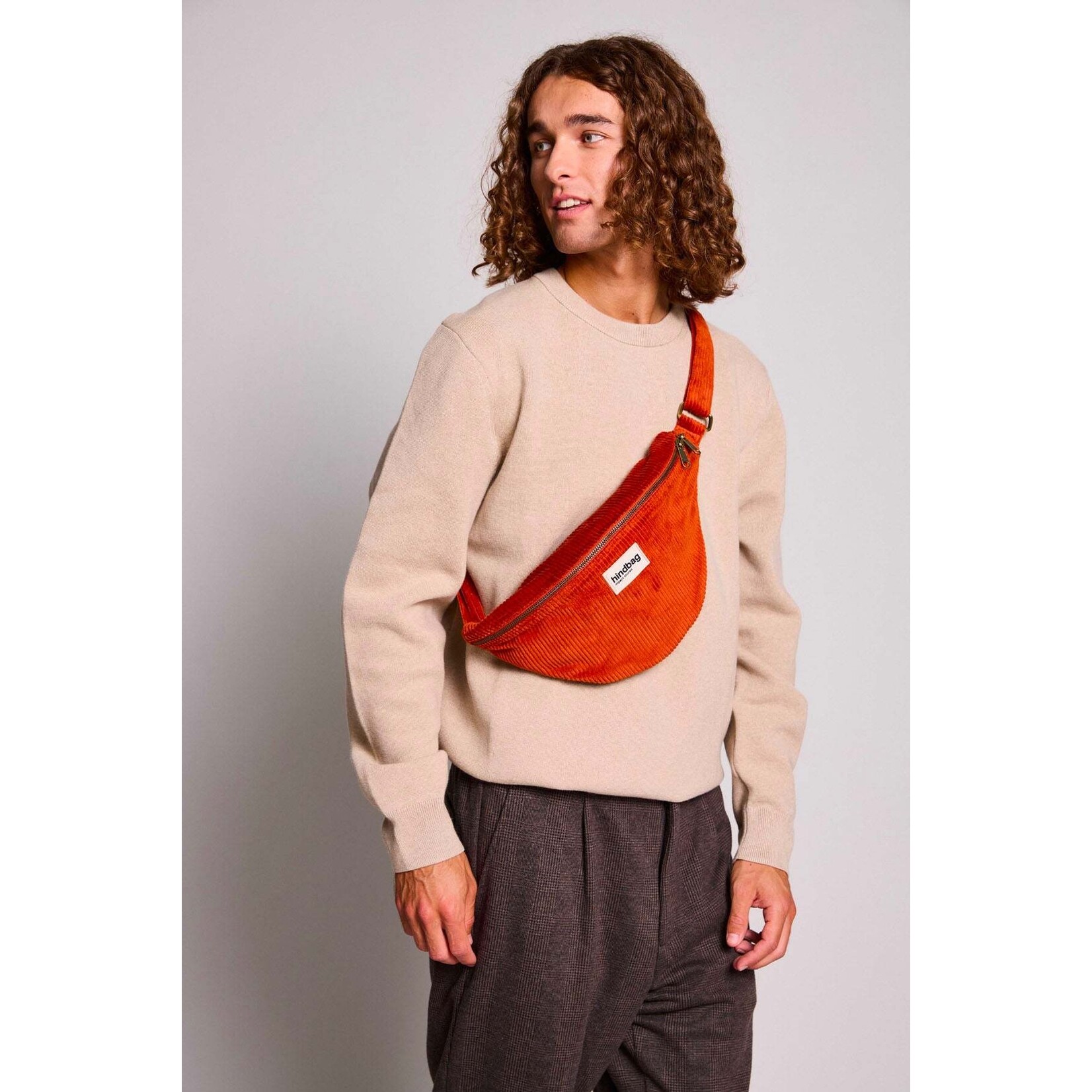 Hindbag Hindbag - sac banane Sasha L - velours brique