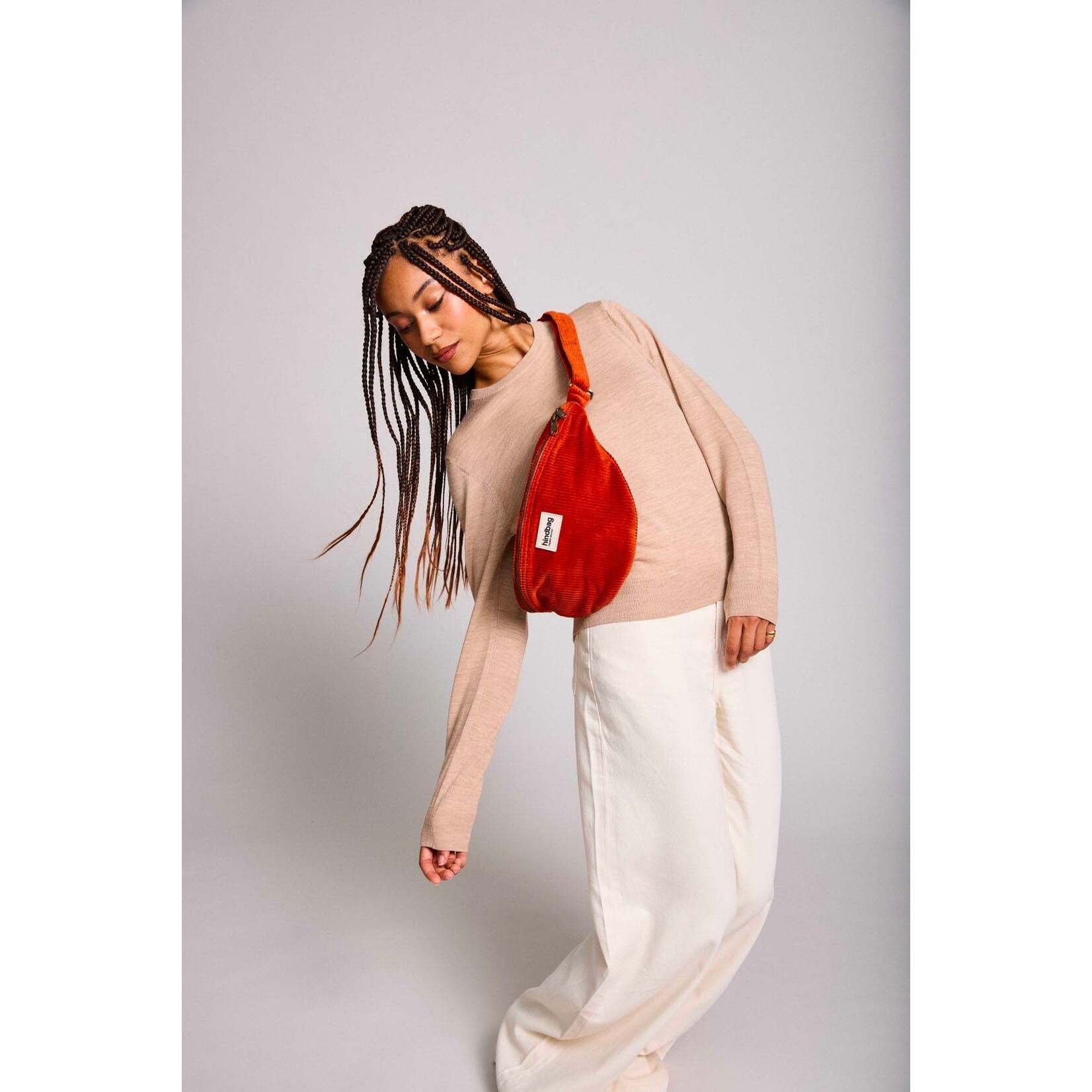 Hindbag Hindbag - sac banane Sasha L - velours brique